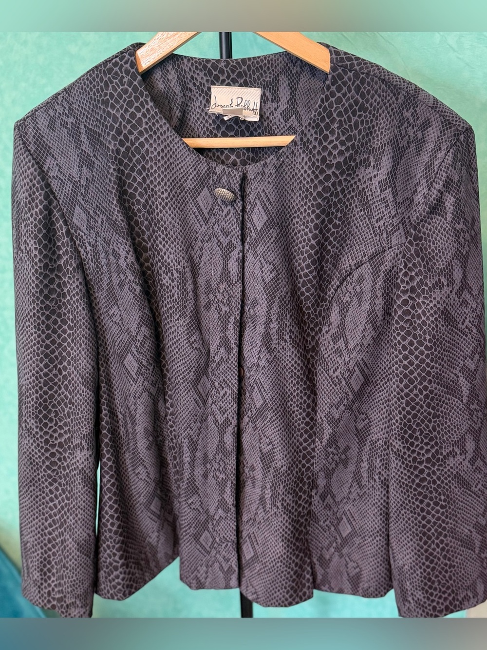 🖤🐍Vintage Joseph Ribkoff Black Snake-Print Blazer